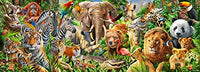 Animal Mix Panorama Poster Print by Adrian Chesterman showcasing diverse wildlife.