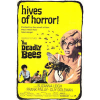 The Deadly Bees 1967 movie poster print featuring Katy Wild, Guy Doleman, Suzanna Leigh, and Catherine Finn.