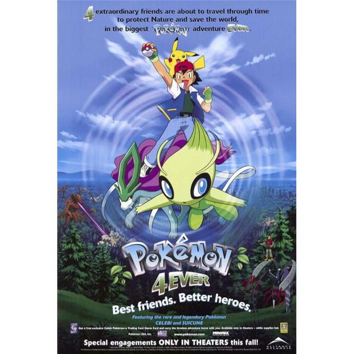 Pokemon 4ever Movie Poster Print 27x40 - vibrant and colorful design