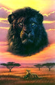 Black Lion Poster Print by Andrew Farley showcasing majestic wildlife art