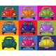 Colourful Beetles Poster Print by Peter Adderley showcasing vibrant beetle artwork.