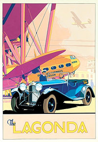 The Lagonda Poster Print by Brian James showcasing vintage automotive design.