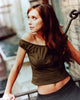 Jennifer Love Hewitt photo print looking up while on railing.