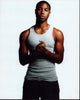 Michael B. Jordan photo print in gray tank top, hands together, 8x10