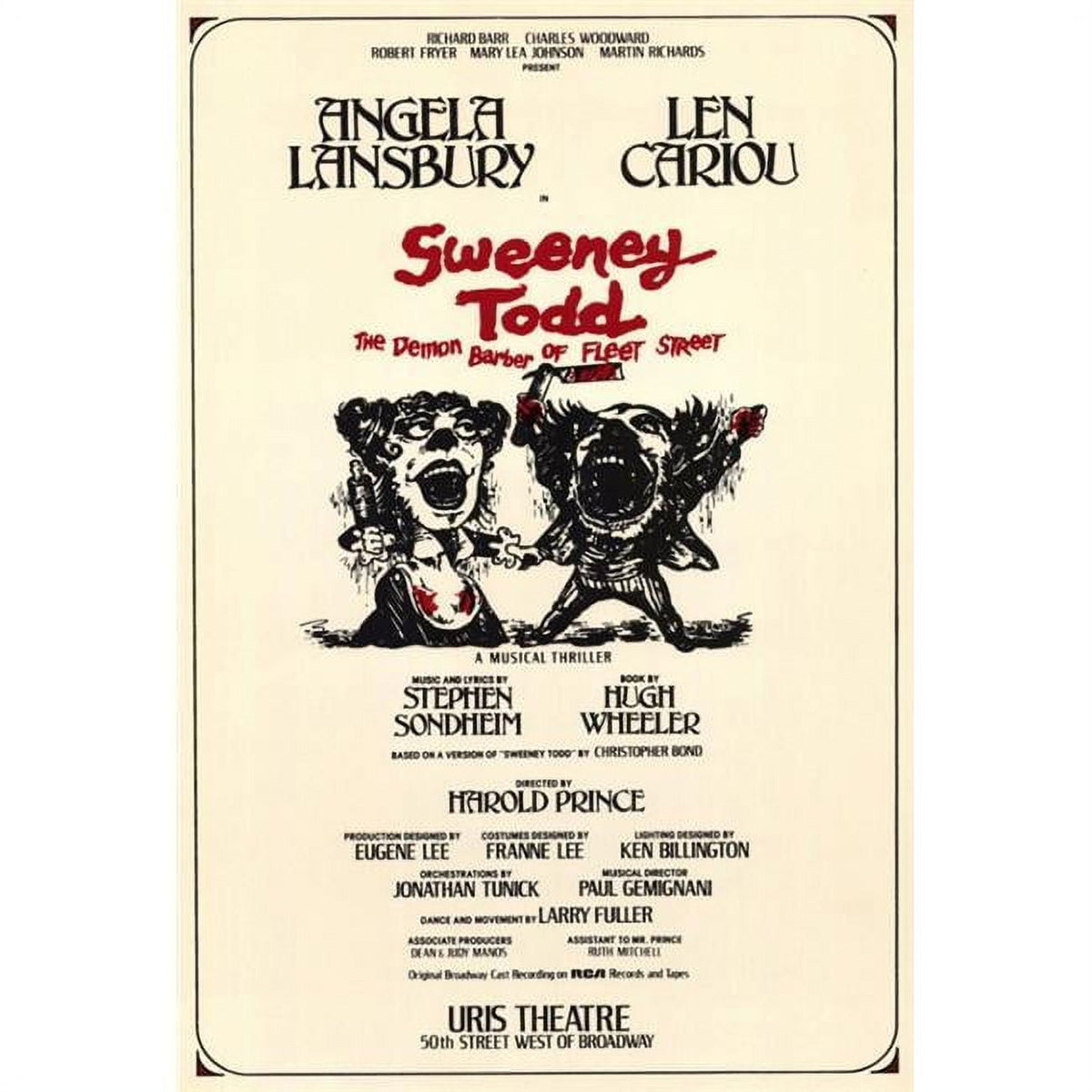 Sweeney Todd Broadway movie poster print 27x40