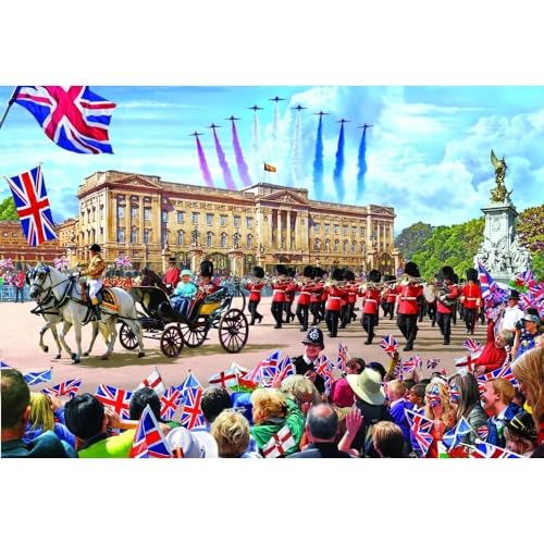 Buckingham Palace Parade Poster Print by Steve Crisp, showcasing the grandeur of the iconic landmark.