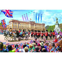 Buckingham Palace Parade Poster Print by Steve Crisp, showcasing the grandeur of the iconic landmark.