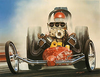 Top Fuel Dragster Poster Print by Bruce Kaiser, showcasing vibrant racing imagery.