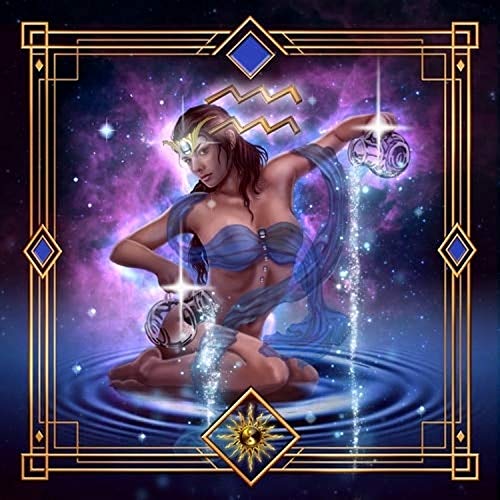 Aquarius Zodiac Poster Print by Ciro Marchetti, colorful design, square print