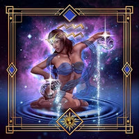 Aquarius Zodiac Poster Print by Ciro Marchetti, colorful design, square print