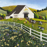 Daisy Field Farm Poster Print by Art Poulin featuring vibrant daisies
