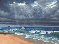 Raw Storm Over Lindisfarne Poster Print by Richard Harpum