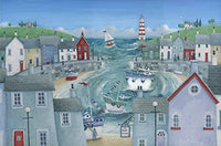 Bay Store Poster Print by Peter Adderley showcasing a serene waterfront scene.