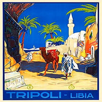 Vintage map artwork of Tripoli, Libya showcasing its historical significance.
