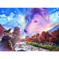 Wolf Rock Poster Print by Steve Crisp showcasing a majestic wolf in its natural habitat.