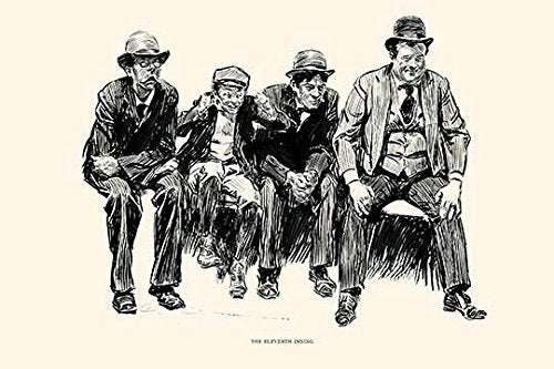 Four Men Watching Baseball Poster Print by Charles Dana Gibson