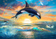 Orca Dawn Poster Print by Adrian Chesterman showcasing a majestic orca in tranquil waters.