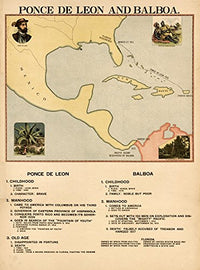 Ponce de Leon & Balboa Poster Print showcasing historical figures.