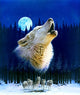 Howling Wolf Variant 1 Poster Print by Robin Koni featuring a wolf howling at the moon.