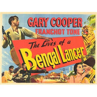 'The Lives of a Bengal Lancer' movie poster showcasing adventure and heroism.
