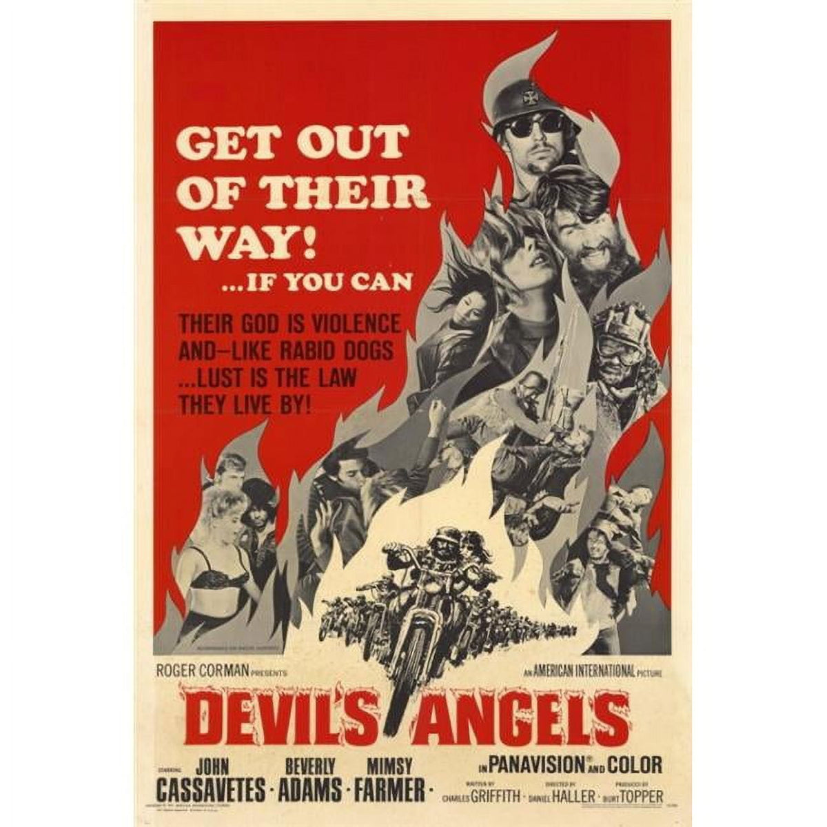 Devil's Angels Movie Poster Print - 27x40 size, capturing iconic biker culture.