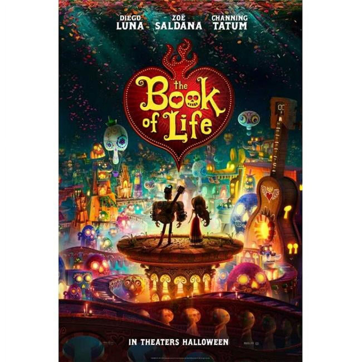 The Book of Life movie poster print 27x40 featuring vibrant colors and intricate design.