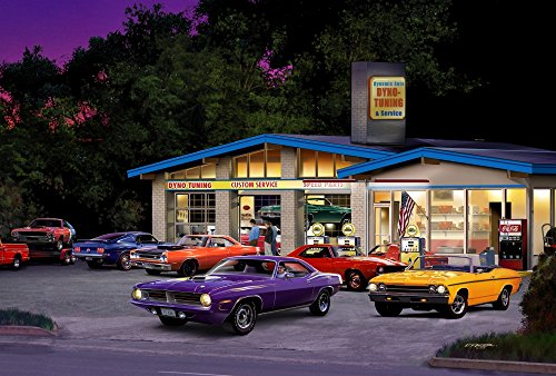 Mauscle Car Service Poster Print by Bruce Kaiser, showcasing classic muscle cars.