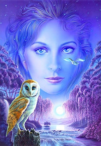 New Age Owl Girl Poster Print by Andrew Farley featuring a mystical owl girl