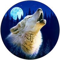 Howling Wolf Poster Print by Robin Koni featuring a majestic wolf howling.