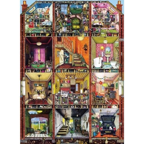 Our House Poster Print by Colin Thompson showcasing a whimsical home design.