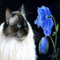 Blue Poppy Poster Print by Irina Garmaschova-Cawton, vibrant floral artwork.