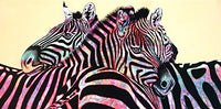 Stripe Me Lucky Poster Print by Graeme Stevenson featuring vibrant colors and playful design.