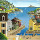 The Quilters Barn Poster Print by Art Poulin, showcasing a charming barn surrounded by vibrant quilts.