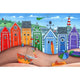Beach Hut Rainbow Scene Poster Print by Peter Adderley