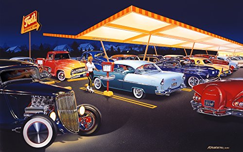 TedS Drive-In Poster Print by Bruce Kaiser showcasing classic cinema ambiance.