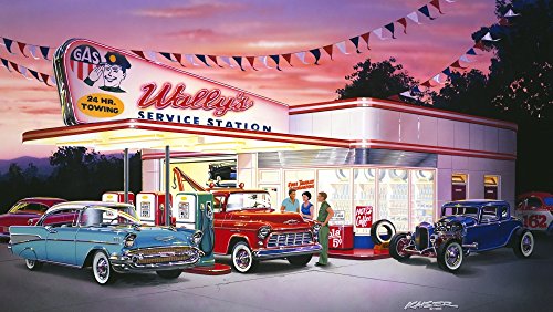 Wally's Poster Print by Bruce Kaiser showcasing vibrant artwork