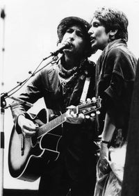 Bob Dylan and Joan Baez performing live on stage in Hamburg photo print