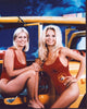 Baywatch photo print featuring Nicole Eggert and Pamela Anderson on a Jeep.