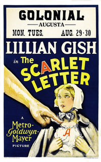 The Scarlet Letter 1926 movie poster featuring Lillian Gish on window card.