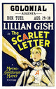 The Scarlet Letter 1926 movie poster featuring Lillian Gish on window card.