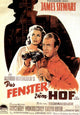 Rear Window movie poster featuring Grace Kelly and James Stewart, classic film art print.