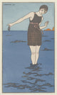 Costume de Bain vintage art print by George Barbier showcasing elegant swimwear design.