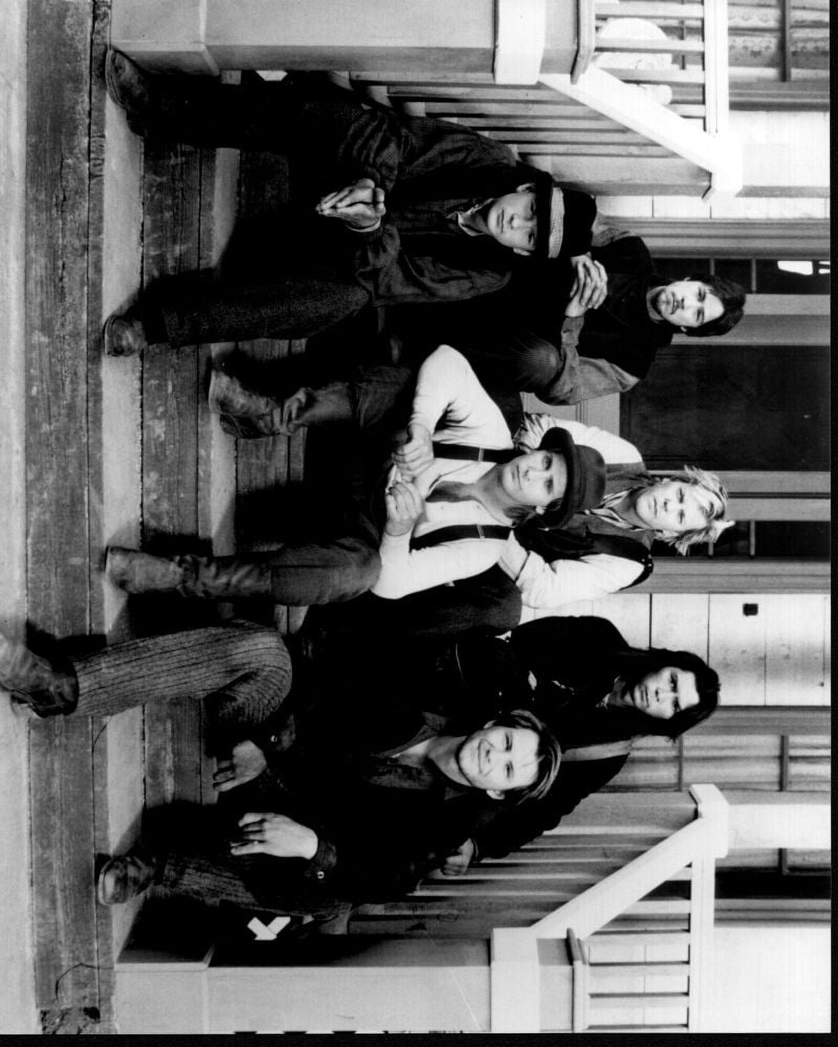 Young Guns II Group on Porch Black and White Photo Print