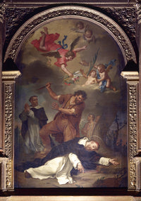 Martyrdom of St. Peter of Verona Poster Print displayed in a stylish setting.