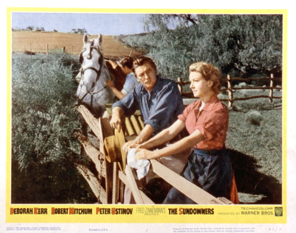 The Sundowners 1960 movie masterprint poster featuring Robert Mitchum and Deborah Kerr.