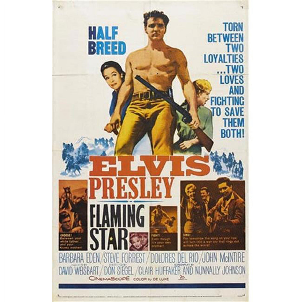 Flaming Star Movie Poster 11x17 print showcasing vibrant colors and iconic imagery.