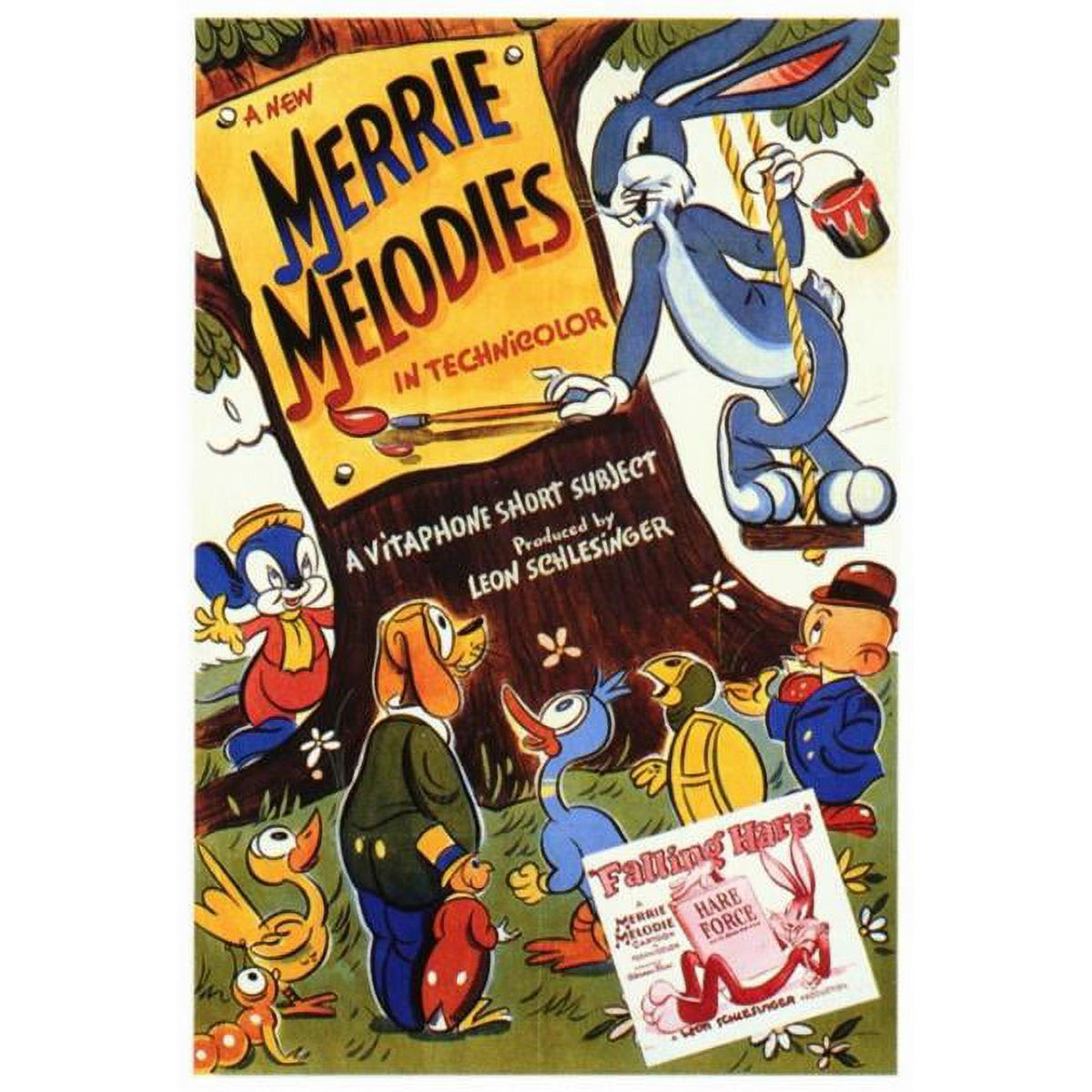 Falling Hare movie poster print featuring a playful character design.
