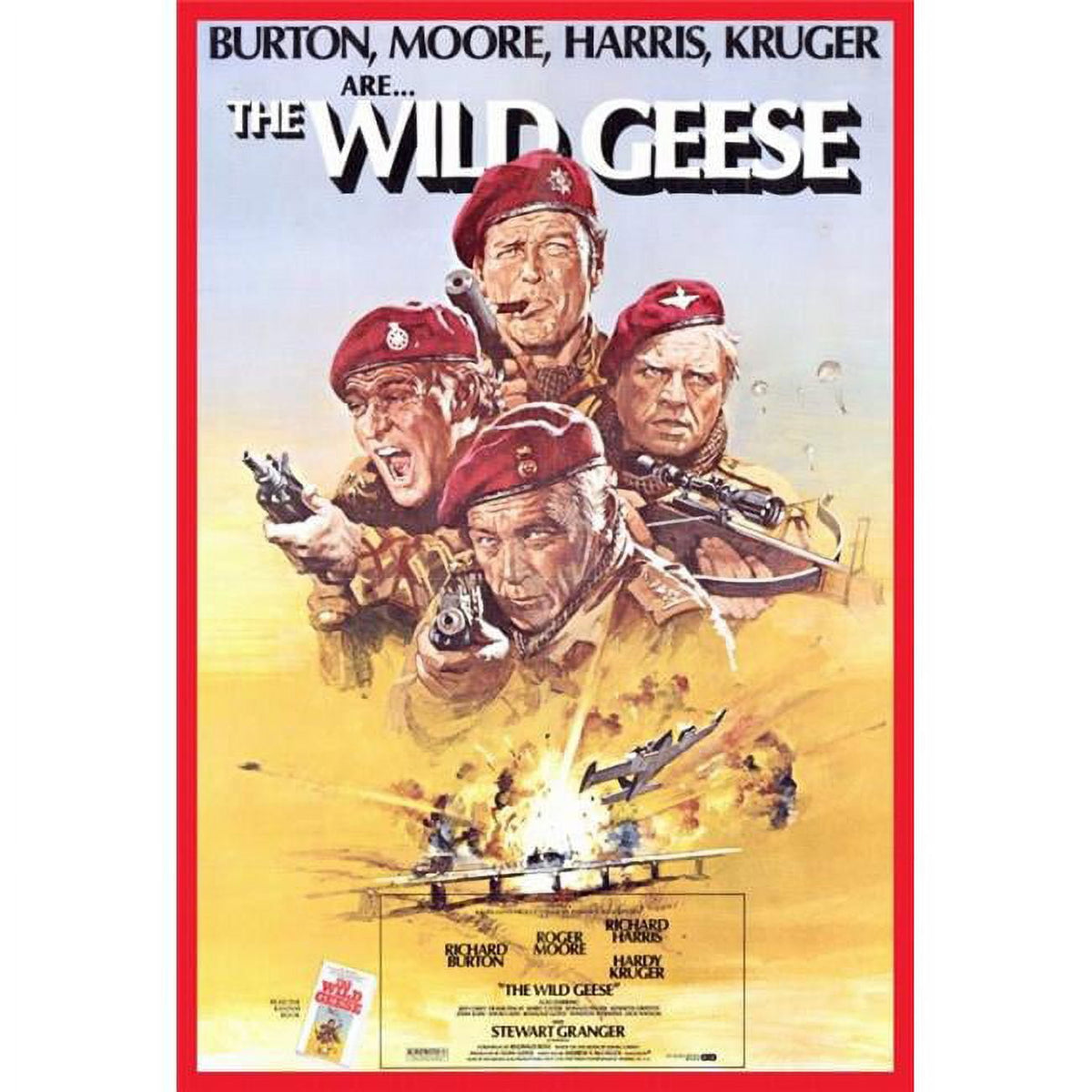 The Wild Geese movie poster print in 27x40 size showcasing adventure and camaraderie.