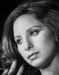 Barbra Streisand Look Away Pose Black and White Photo Print