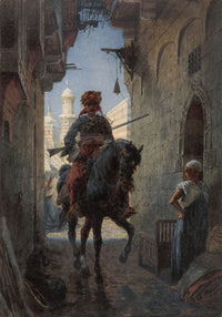 Turkish Rider in a City watercolor painting by Willem De Famars Testas, 1863